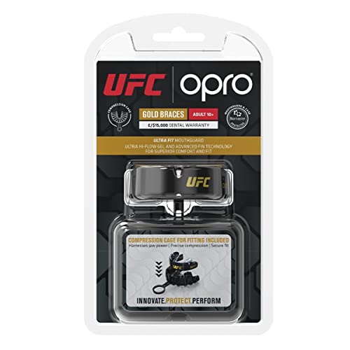 Opro Gold Level Ufc Braces Mouthguard, Adults And Junior Sports Mouth Guard, Featuring Revolutionary Fitting Technology For Ufc, Boxing, Mma, Martial Arts, Bjj And All Contact Sports (Black) #TOP6