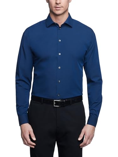 UNLISTED Camisas de vestir sólidas para homem, azul e amarelo: