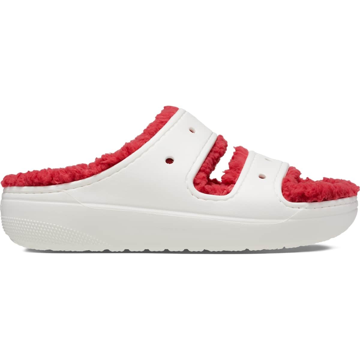 Crocs Unisex-Adult Classic Cozzzy Holiday Platform Sandals | Fuzzy Slippers, Holiday Sweater Print, 7 Men/9 Women