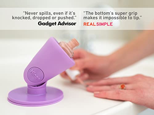 Tweexy Hinge Untippable Nail Polish Bottle Holder | Anti-Spill Nail Polish Holder Stand, Tilted, Smartgrip Airlock Suction | Fingernail Painting, Nail Art Tools | Nail Polish Accessories (Lilac) #TOP2