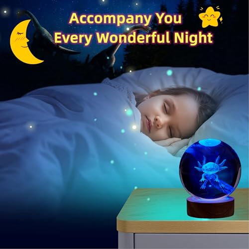 Digfpwt CRYSTAL BALL LAMP 3D K9 Crystal Ball Night Light With Wooden Base,16 Colors Change With Remote Control,Clear Glass Ball Light,Birthday Gift thumb #2