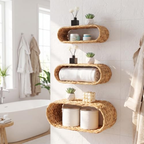 Gerrii 3-Piece Graduated Rattan Shelves