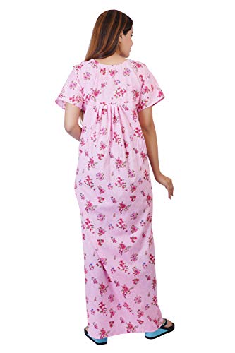 Image of Women's Cotton Block Print Knee Length Nighty