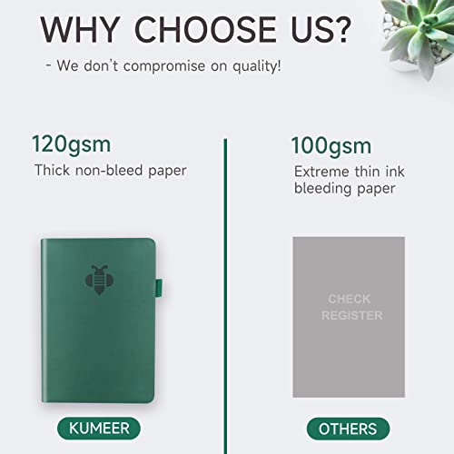 Carnet de chèques Terre Verte avec registres élégants couverture rigide
