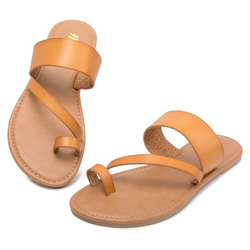 Image of Huayuanwell Women's Slide Sandals Slip On Flat Sandals Flip Flop Thong Sandals Casual Summer Sandals