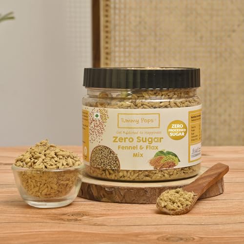 Image of Tummy Pops ZERO SUGAR - Fennel & Flax Mix | Naturally Sweet & Crunchy Mukhwas | 350gm Pack