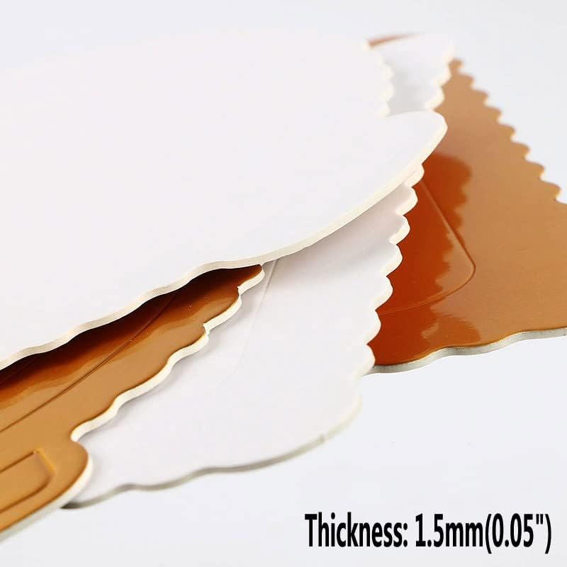 Miniatura 4 de KINGREE 25 tableros de pastel de 10 pulgadas, tableros de pastel de mousse, pasteles, postres, exhibidores de pastelería (redondo-dorado)