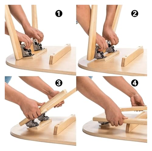 Charnière autobloquante pliable pour réparer un pied de table instable