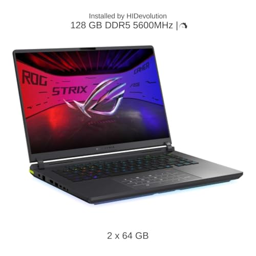 Image of HIDevolution [2025] ASUS ROG Strix G16 G615JH 16 inch WUXGA 165Hz IPS-Level, 1.8 GHz i5-13450HX, RTX 5050, 128 GB DDR5 RAM, 16 TB PCIe SSD, Windows 11 Home