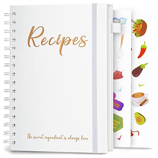 JUBTIC Recipe Book to Write in Your Own Recipes,Sprial Hardcover Personal Blank Recipe Book, Make Your Own Family Cookbook with Gold Foil Stickers, Recipe Notebook Hold 120 recipes - Pearl