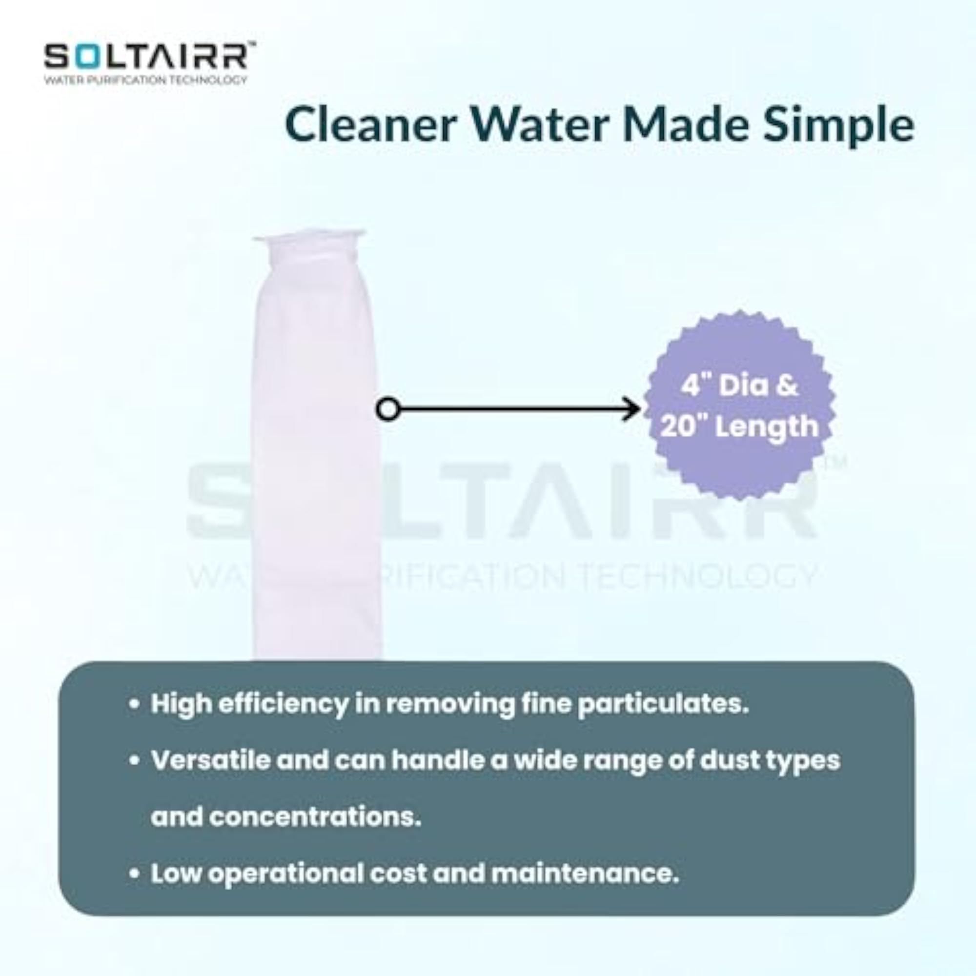 5 Micron Bag Filter for Water Purifier Cartridge