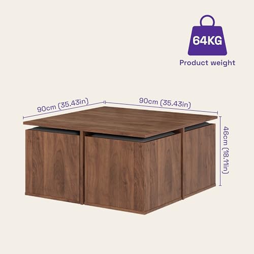 Image of Wakefit Center Table | 1 Yr Warranty | Coffee Table for Living Room Wooden, Tea Table for Living Room Wooden, Sofa Table, Free Installation from Brand, Modern Multi-Functional & Wobble-Free(Serdin)