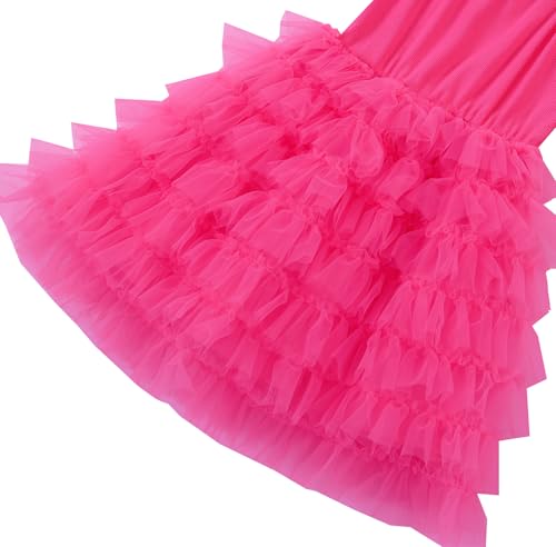 Image of GSVIBK Baby Girls Tutu Dress Sleeveless Toddler Cotton Tulle Skirt Princess Party Prom Dresses