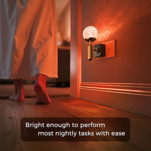 Image of L LOHAS LED Night Lights Plug into Wall,Color Changing Night Light with Rotatable Plug,Crystal Ball Metal Rod,Dusk to Dawn Sensor Nightlight for Bathroom Kids Adults