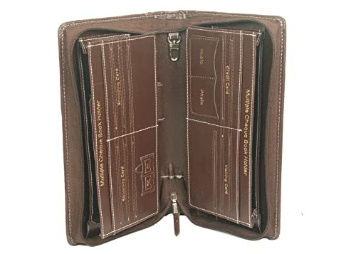 Image of Sukeshcraft Multiple Cheque Book Holder - Combo of 2 (Same Colour) | Each Holds 8 Cheque Books | Premium Rexine Organizer with Locker Key Holder, | Size 6.25 x 10.80 x 1.80 inch - Coffee Brown