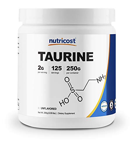 Nutricost Taurine Powder 250 Grams - 125 Servings, 2000mg Per Serving