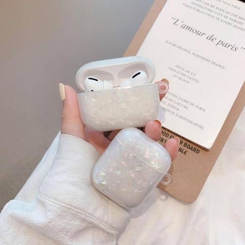 Image of OTOPO for Cute Airpods Pro 3 Gen Case Girl Women 2025 with Cleaner Kit, Glitter Shell Pattern Apple iPod Pro 3rd Generation Protective Cover Skin with Pearl Shell Keychain, Colorful
