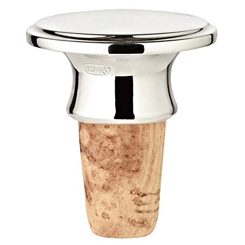 EDZARD Flaschenkorken Flaschenverschluss im klassischen Design für Champagner, Wein und Sekt, Kork/Silber, edel versilbert, anlaufgeschützt, Höhe 6 cm