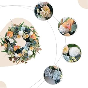 Bibelot 22 Inch Spring/Summer Floral Wreaths for Front Door,Artificial Valentines Day Wreath with Roses Dahlias Gardenias phalaenopsis for Home Wall Window Wedding Party Festival Decor Bibelot 22 Inch SpringSummer Floral Wreaths for Front DoorArtificial Valentines Day Wreath with Roses Dahlias Gardenias phalaenopsis for Home Wall Window Wedding Party Festival Decor