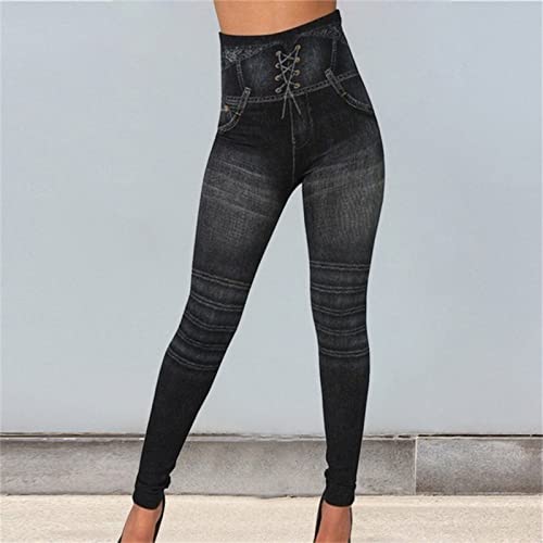Women's Slim Fit Denim Leggings Classic High Waisted Skinny Stretch Butt Lifting Jeans Denim Jeggings with Pockets3