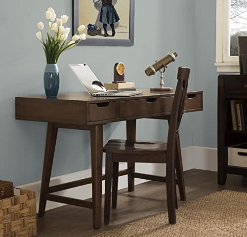 Right2Home Pulaski Three Drawer Mid-Century Modern Writing Desk #TOP1