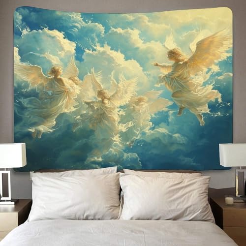 Tapiz de pared KaleidoKit estampado 3D de ángeles con relieve visual de 150cmx200cm 4