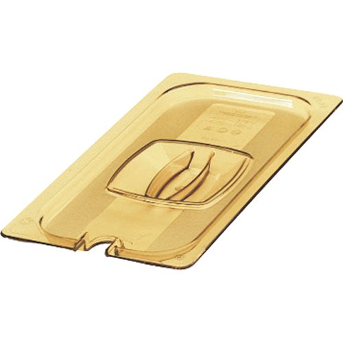Rubbermaid FG221P86AMBR Insert Pan Handled Notched Cover 1/3 Size Hot Amber, 0.393 Inch x 5.039 Inch x 5.039 Inch