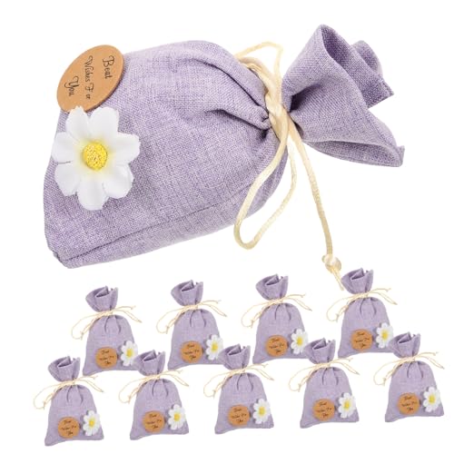 10 bolsas vacías rellenable de lino para lavanda 15.8x10.5 cm miniatura 1