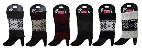 2 Pack Womens Short Boot Cuffs Fall Knit Leg Warmer Winter Boot Socks for Women (Assorted, 2)