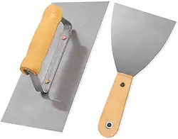 Kit Desempenadeira de aço e Espátula Profissional, Massa Corrida, Pintura, Textura e Drywall