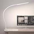 Hokone LED Desk Lamp with Clamp, 10W Gooseneck Lamps Touch Control,Swing Arm Clamp Lamp, Architect Clamp Desk Lamp Dimmable,Nail Lamp for Desk Table (White)