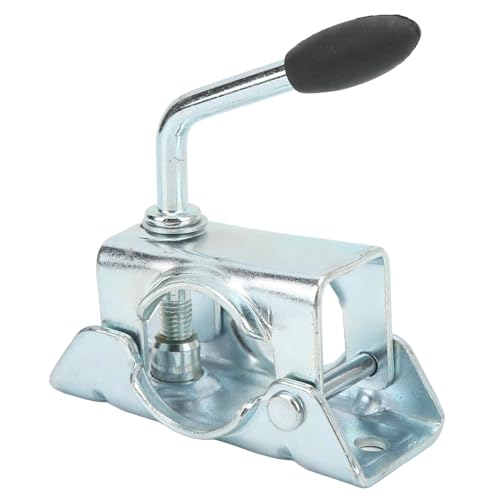 Ruota per Rimorchio in Ferro Zincato Pesante e Pinzatura a Punta di Applicazione della Ruota, Arrugginito, Comodo e Pratico, Adatto per un Diametro del Tubo 48 Mm, con Supporto