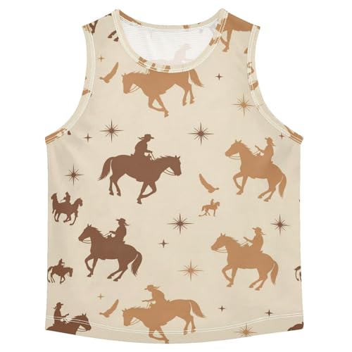 J JOYSAY Western Cowboy Stars Boys Tank Top Sleeveless Muscle Shirts Quick Dry Workout Active Sport Kids T-Shirts 3-15T