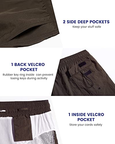 Image of maamgic Mens Swim Trunks 5 inch with Mesh Lining Quick Dry Bathing Suits for Men Swim Shorts Swimwear
