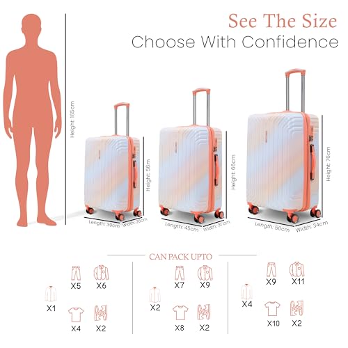 Image of The Wonder Luggage Trolley Bags | Polycarbonate Expandable Travel Suitcase | Polycarbonate Expandable Suitcase, Lightweight Durable Hard Shell, TSA Type Lock, 360 Disc Spinner Wheels