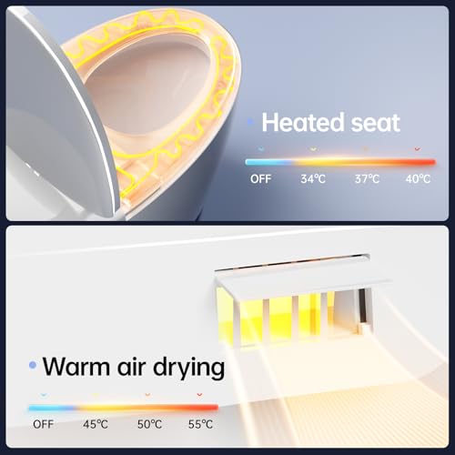 Image of #L1G -Smart Toilet with Built-in Bidet, Heated Seat,Warm Water and Dryer, Elongated Smart Toilet with Auto Flush, Auto Open and Close Lid, Foot Sensor Operation, Foam Shield