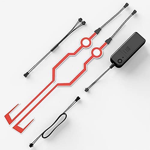 Image of Motorcycle helmet light strip,Helmet EL Light Bar,Helmet Cycling LED Sticker Light Night Riding Signal Helmet Light for Motorcycle Bike Helmet (red)