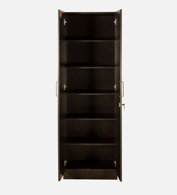 Image of Mintwud Pepperfry Engineered Wood Kenzou 2 Door Wardrobe | Wooden Almirah with Adjustable Shelves Storage Cabinet Cupboard for Bedroom Living Room Home Furniture (Wenge Finish)