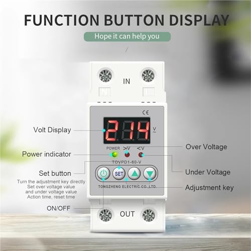 Dispositif de protection contre les surtensions réglable 40A pour tableau rail - 5