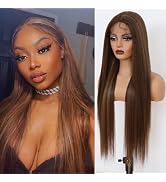 Lovestory 4/27/30 Synthetic Lace Front Wigs with Baby Hair 30 Inch Long Straight Glueless Lace Wi...