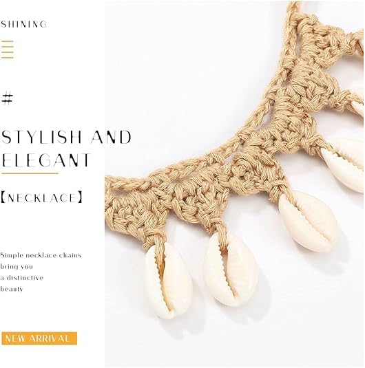 Boho Cowrie Shell Necklaces African Seashell Choker Necklace for Women4