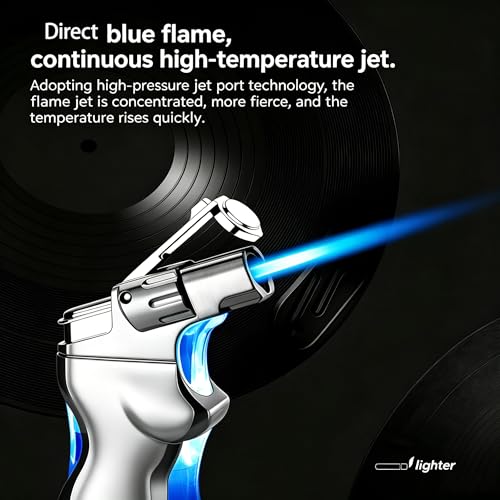 Encendedor Jet de llama regulable y a prueba de viento con tanque visible 4