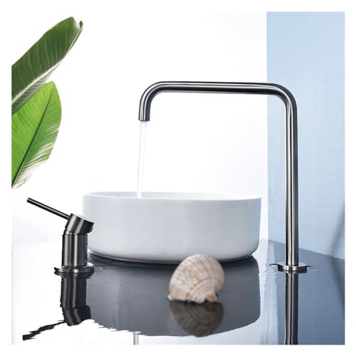 Robinet de lavabo chic de finition dorée supérieure avec double commande fixe deau chaude