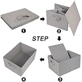 JAKAGO Składane pudełka do przechowywania, 4 sztuki, najwyższej jakości materiałowy organizer do szafy, 39 x 29 x 20 cm, organizer na ubrania, koszule, spodnie, ręczniki, zabawki, szare