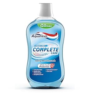 Aquafresh Complete Care Mouthwash with Fluoride, Fresh Mint, 500ml