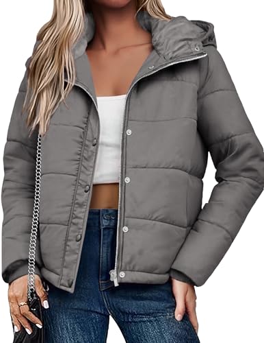 Zeagoo Blouson Doudoune Femme Gris XXL