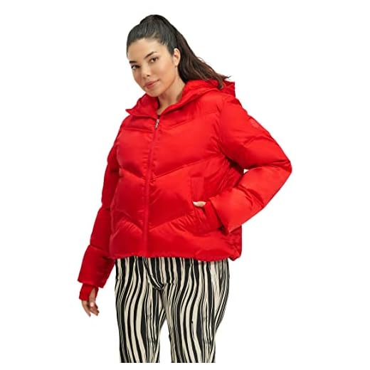 UGG womens Ronney Cropped Puffer Jacket Coat, Ignite, Medium US