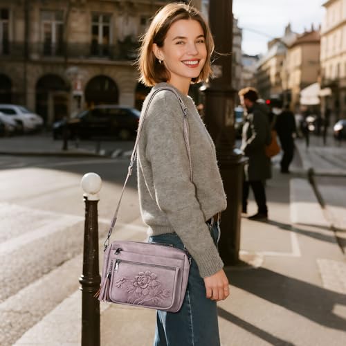 Image of Crossbody Bags for Women, Vegan Leather Embossed Crossbody Purse | Trendy Lightweight Design with Adjustable Strap, Spacious Interior for Daily Essentials, Ideal for Travel and Gift Giving