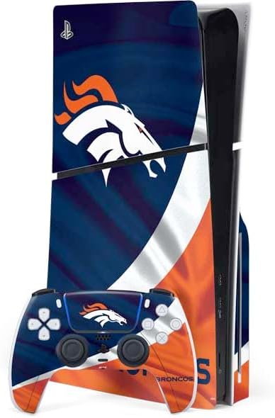 Skinit Decal Gaming Skin Compatible with PS5 Slim Disk Bundle - Officially Licensed NFL Denver Broncos Large Logo Design