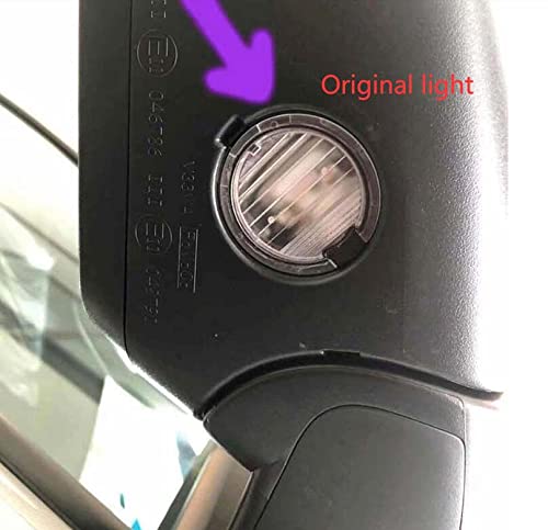 Duleutgnu 2 stücke LED Seite Unter Spiegel Projektor Licht Geist Logo Courtesy Step Willkommen Ambient Lighting Mirror Auto Ersatz Rücklicht Zubehör Weißer Rohling (For A with 360 Camera